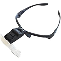 Gafas lupa con Luz LED y 5 lentes intercambiables de aumento (1X -1.5X - 2X -2.5X -3.5X)